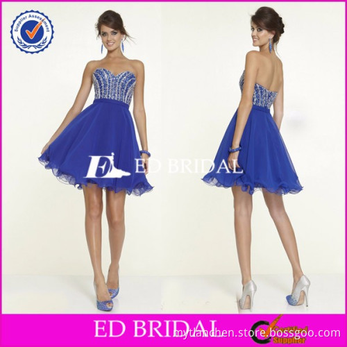 Custom made Big Size Off Shoulder Sweetheart Beading Royal Blue Evening Dress For Seniors